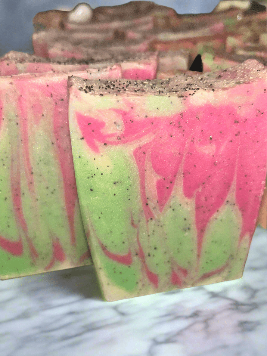 Watermelon jojoba bead soap with clay - Butter Me Bliss LLC
