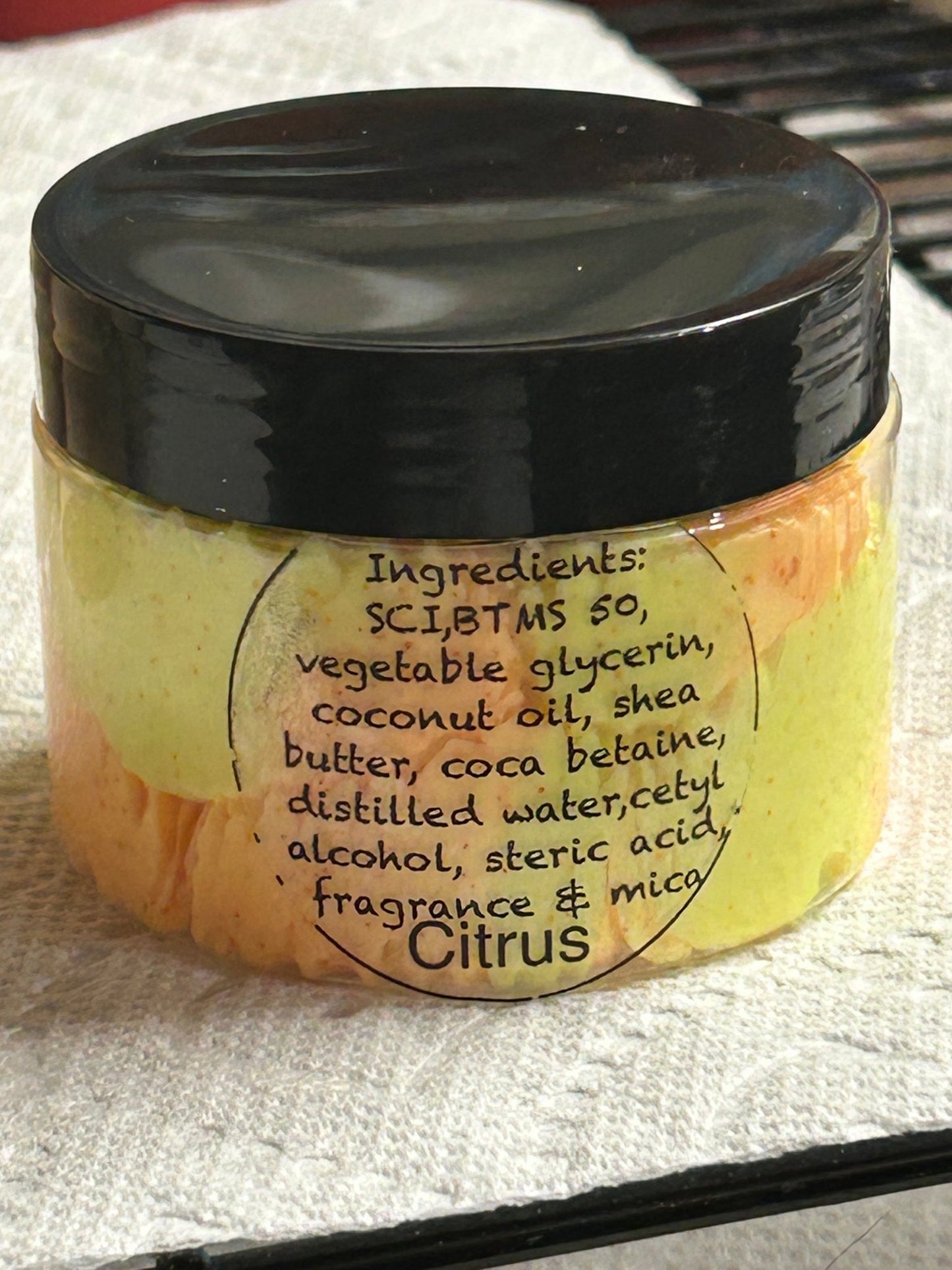 Whipped soapy Himalayan, pink salt, scrub 4 oz plastic Jars on sale 25% off - Butter Me Bliss LLC
