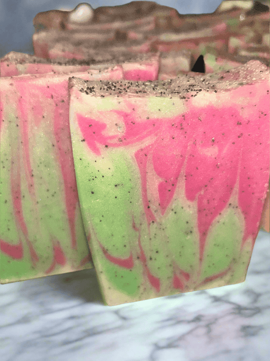 Watermelon jojoba bead soap with clay - Butter Me Bliss LLC