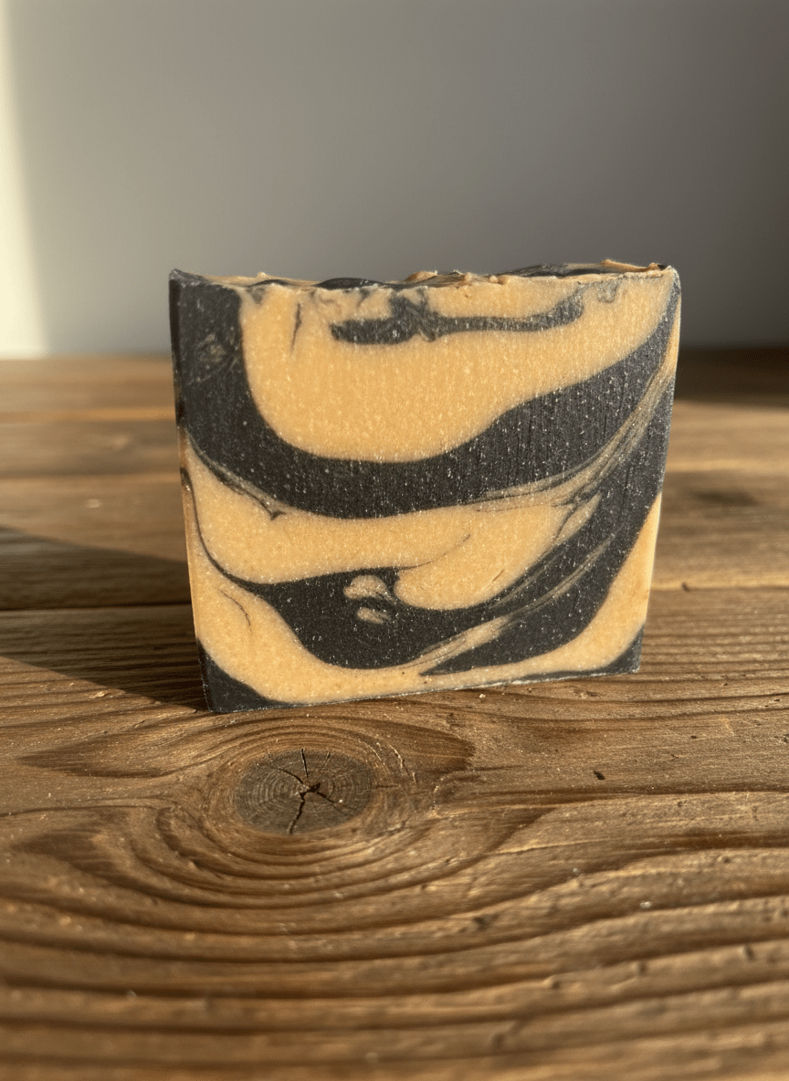 Black and white soap bar activated charcoal coconut milk, clay, and silk - Butter Me Bliss LLC